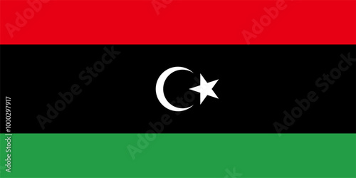 Flag of Libya. Accurate proportion and official colors.