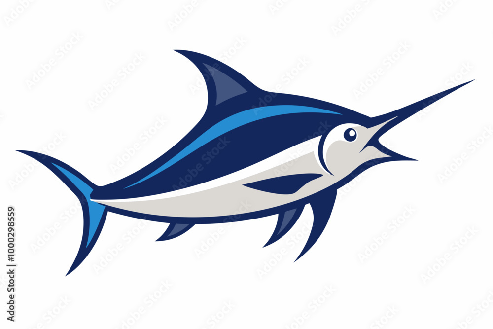 Swordfish creative vector design on a white background Swordfish creative vector design on a white background