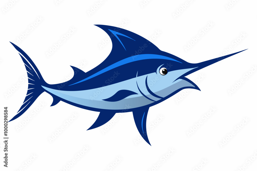 Swordfish creative vector design on a white background