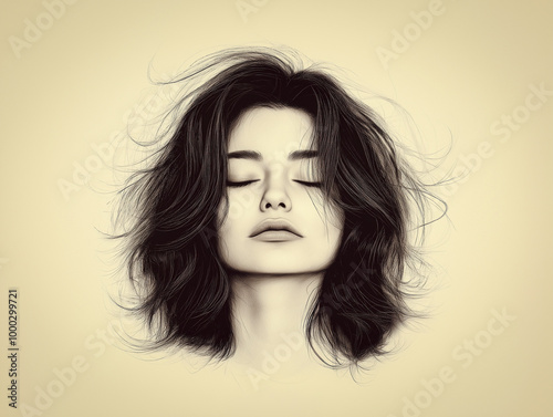 woman with her eyes closed