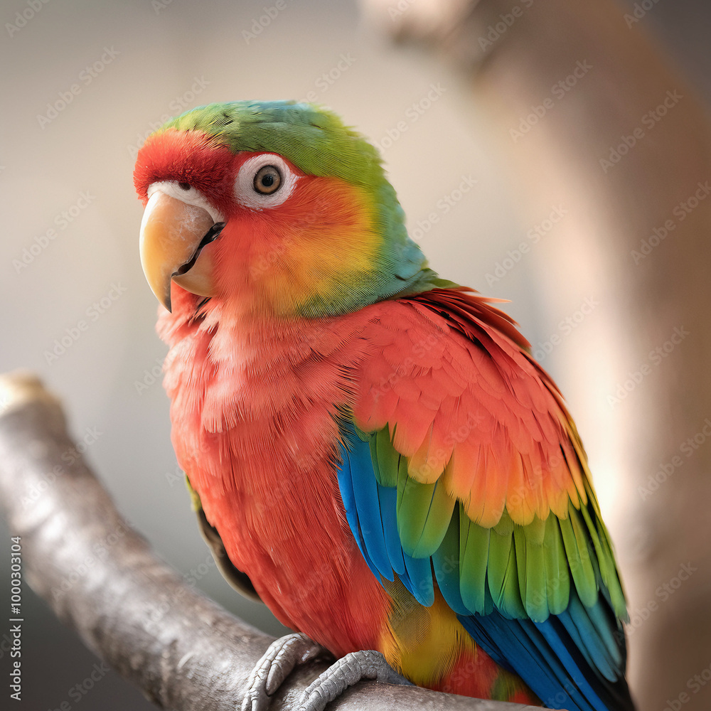A closeup photo of a vibrant parrot with bright plumage and striking eyes A closeup photo of a vibrant parrot with bright plumage and striking eyes
