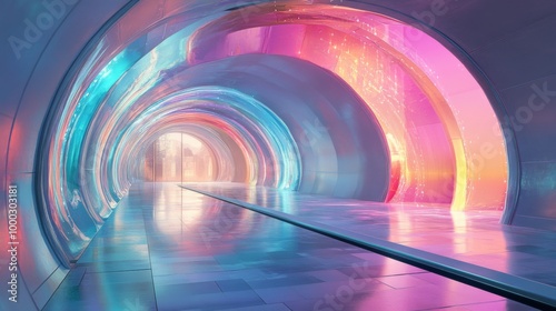 Futuristic Neon Tunnel photo