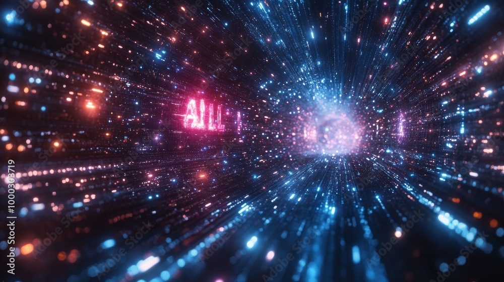 Futuristic Digital Light Burst Futuristic Digital Light Burst