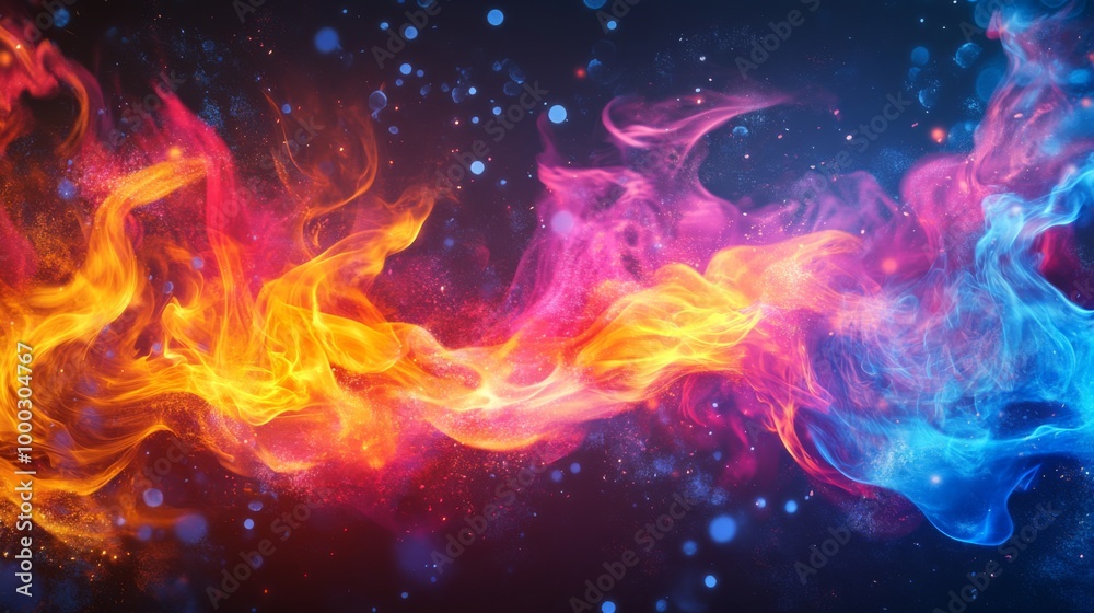 Vivid Colorful Flames Abstract Background Vivid Colorful Flames Abstract Background