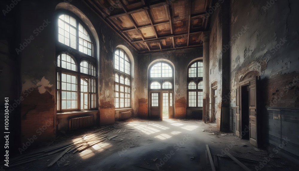 Abandoned interior of a classical building Abandoned interior of a classical building