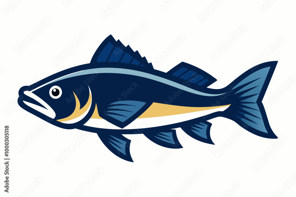 Creative vector design of walleye fish on a white background