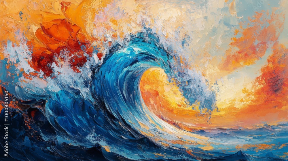 Abstract Ocean Wave Painting Abstract Ocean Wave Painting