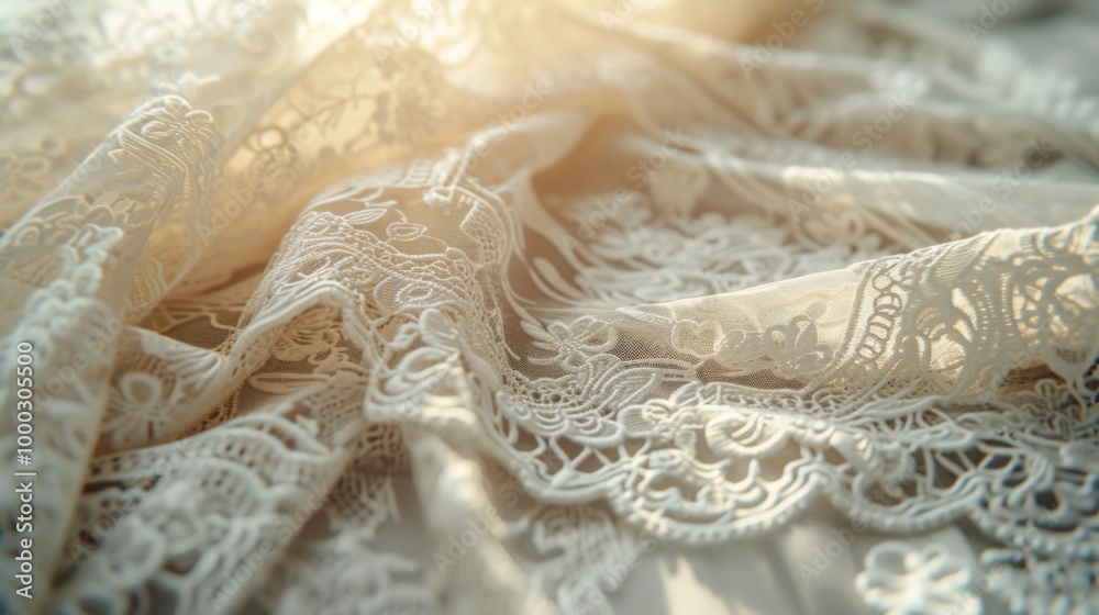 Delicate White Lace Fabric Texture - Romantic and Elegant Design Delicate White Lace Fabric Texture - Romantic and Elegant Design