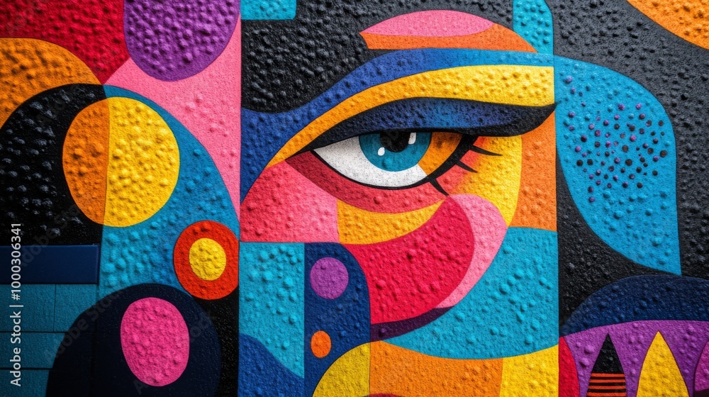 Colorful Abstract Eye Mural Colorful Abstract Eye Mural