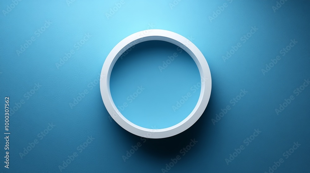 Blue Oval Frame on Wall Blue Oval Frame on Wall