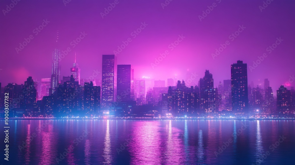 Fototapeta premium Futuristic Neon Cityscape