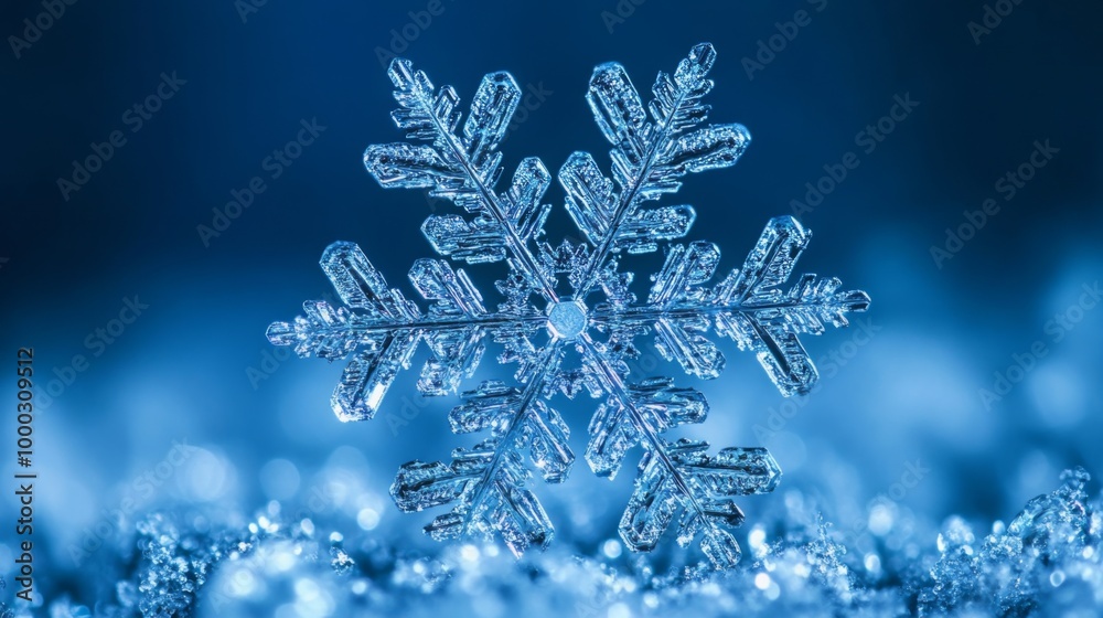 Close-up of a Sparkling Snowflake