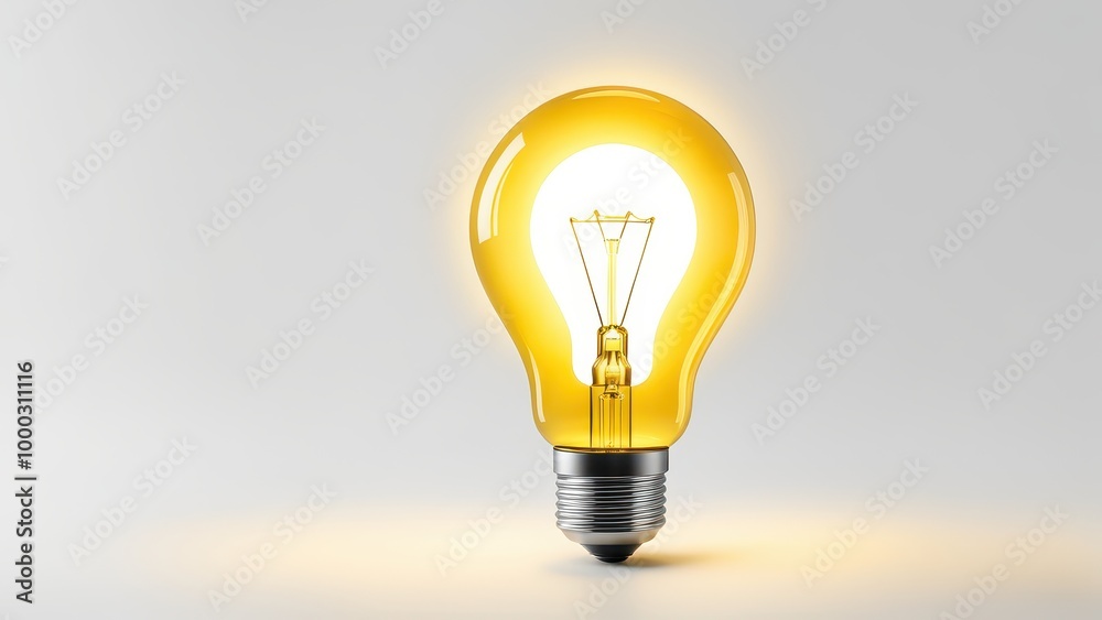 A glowing light bulb symbolizes innovation and ideas. A glowing light bulb symbolizes innovation and ideas.
