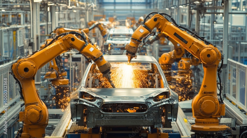 Robot Arms in Automotive Assembly Line Robot Arms in Automotive Assembly Line