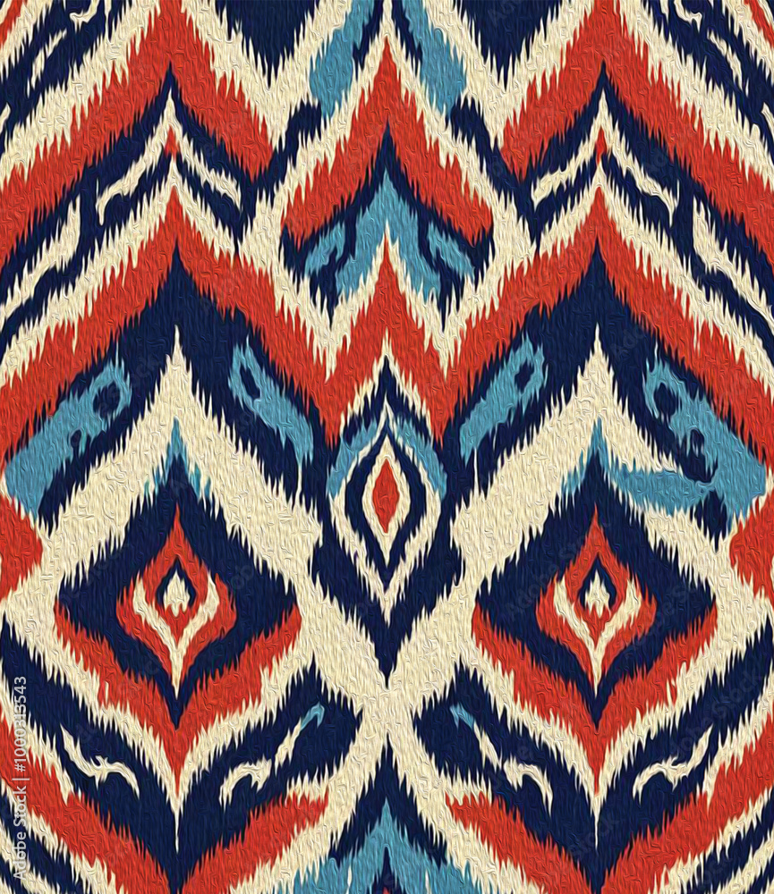 Oil painting . Abstract background in Ikat technique . Printable pattern for wall decorations. Oil painting . Abstract background in Ikat technique . Printable pattern for wall decorations.