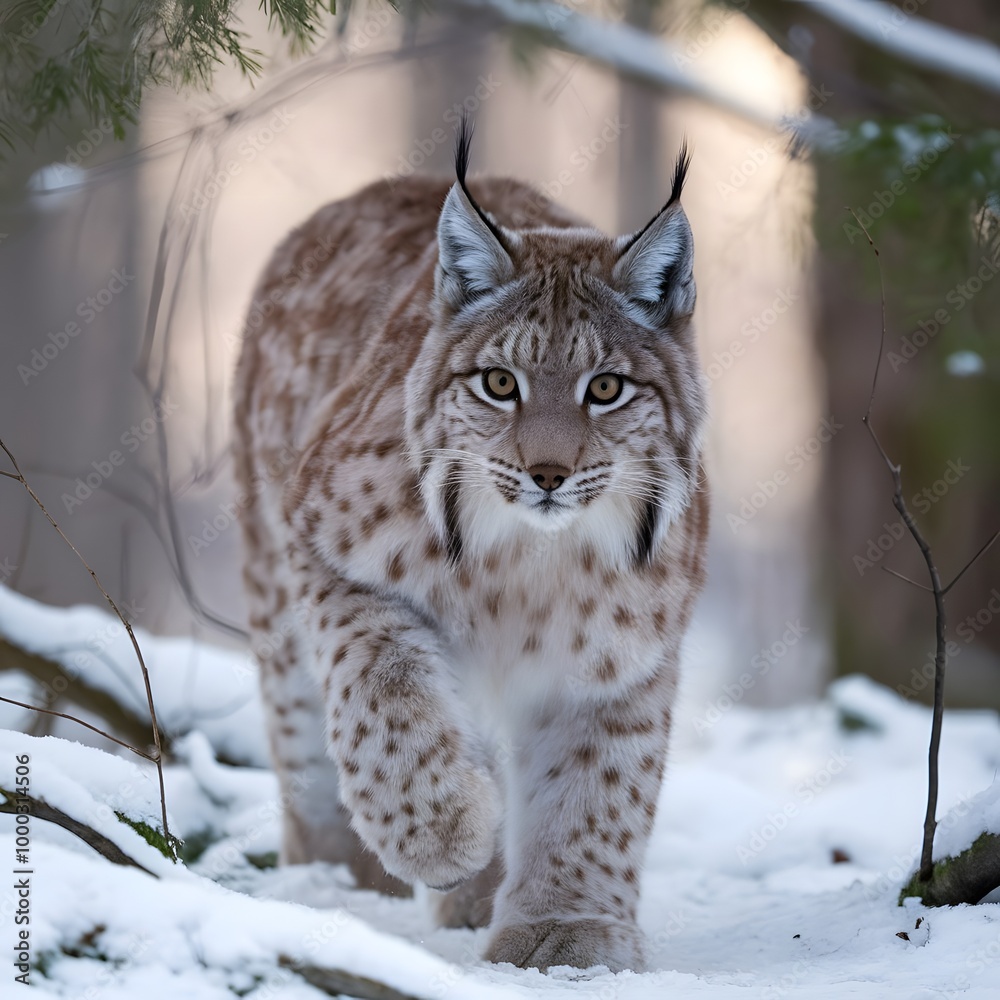 Fototapeta premium Lynx in the snow
