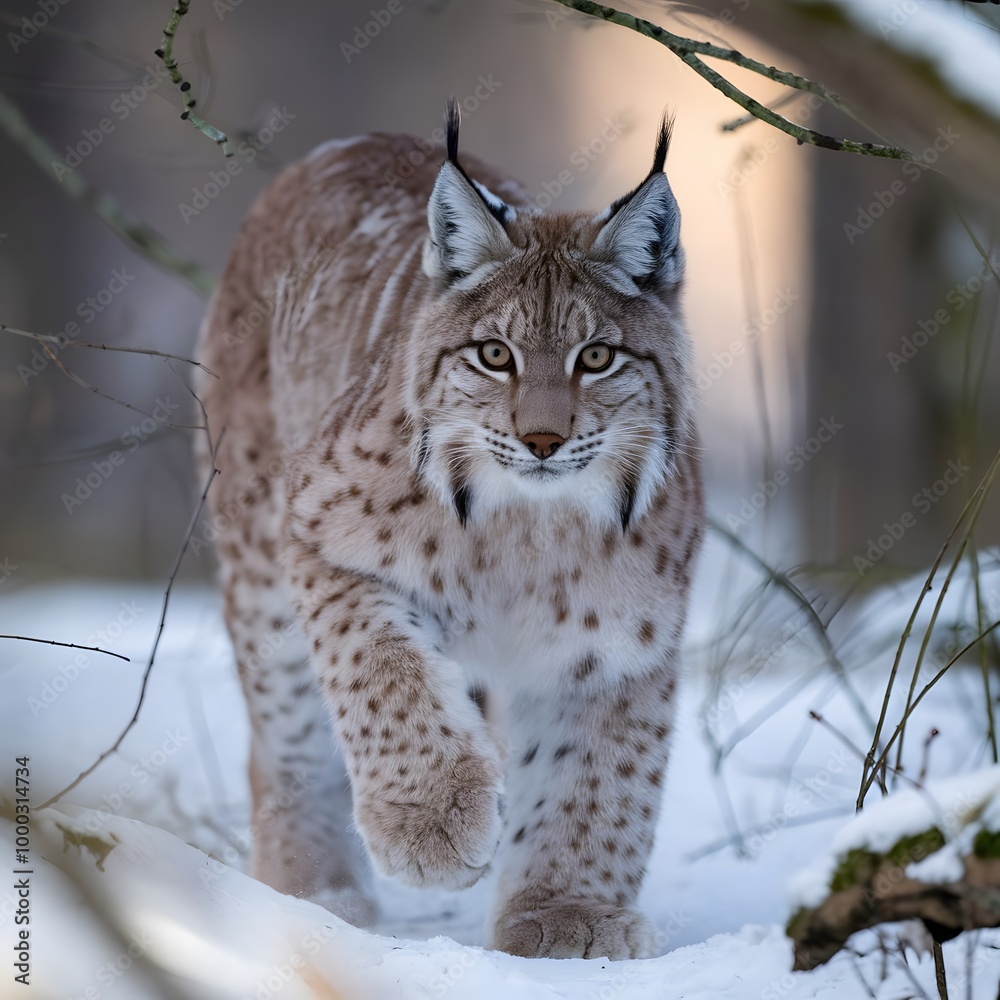 Fototapeta premium Lynx in the snow