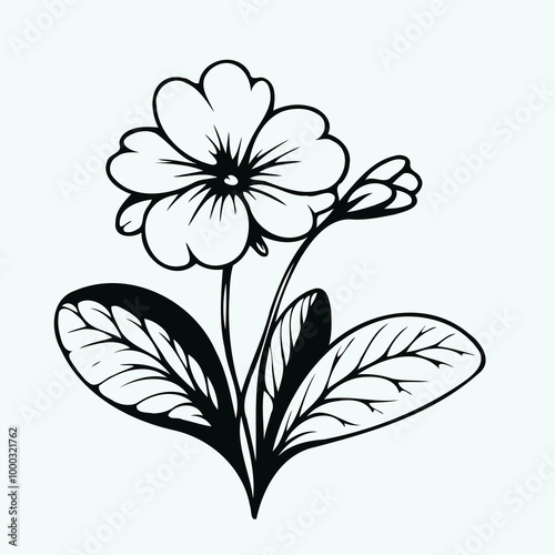 set of flowers vector illustration of a flower black and white flower