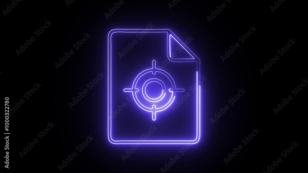 Glowing Neon Placeholder Tool Icon Isolated on Dark Background. HD Video Motion Graphic Animation Glowing Neon Placeholder Tool Icon Isolated on Dark Background. HD Video Motion Graphic Animation
