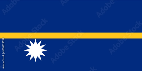 Flag of Nauru. Accurate proportion and official colors.