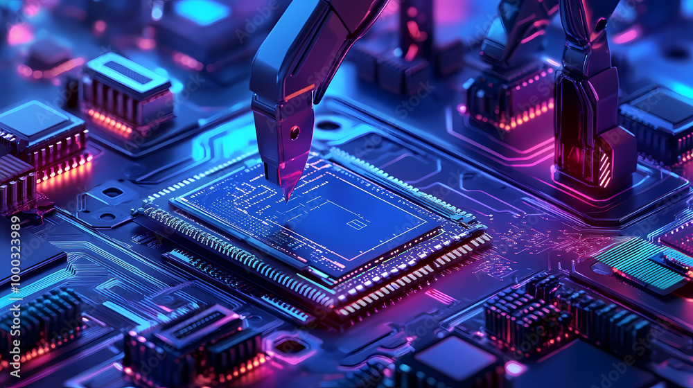 Electronic assembly microprocessor semiconductor industry factory with ...