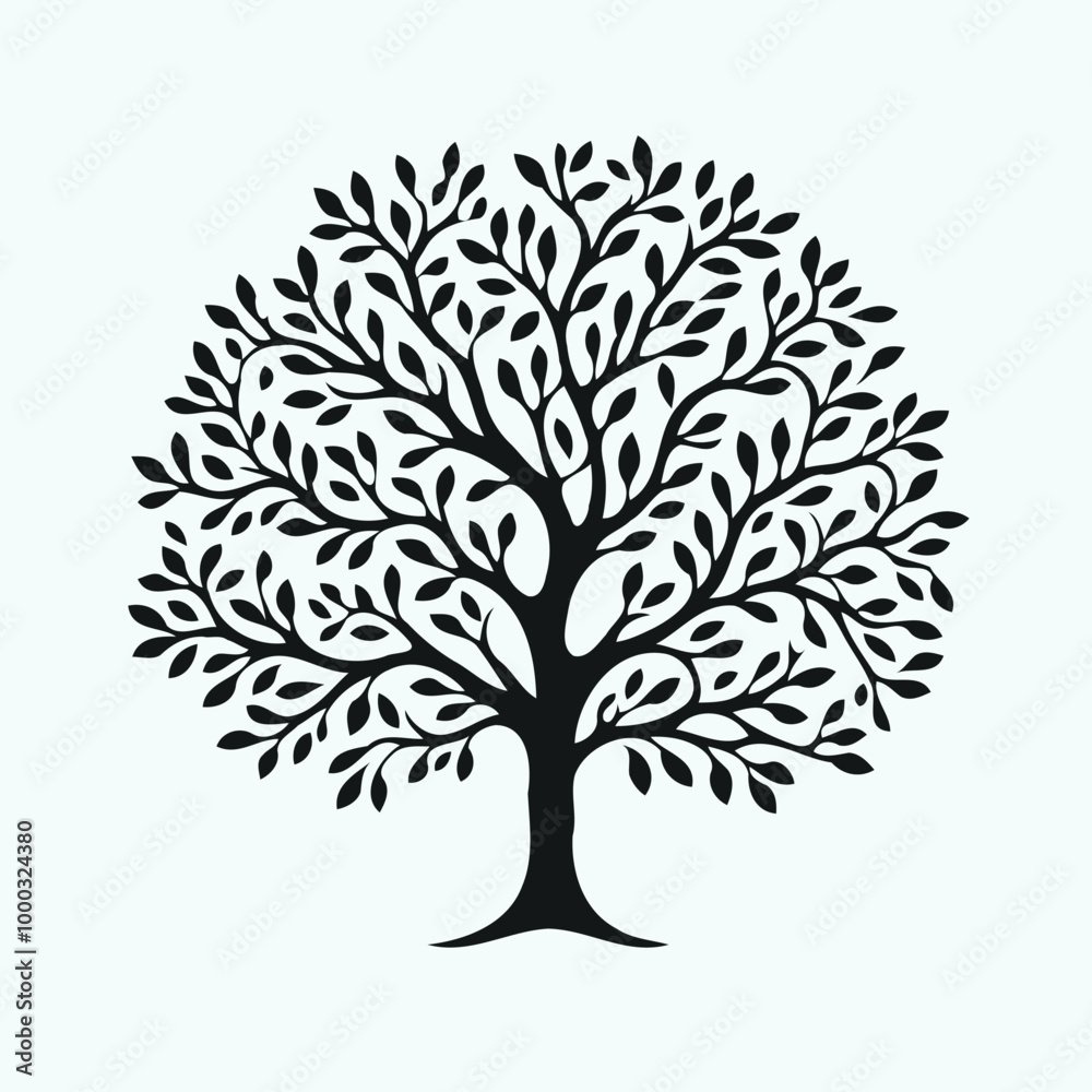 Obraz premium Adobe Illustrator Artwork tree with leaves