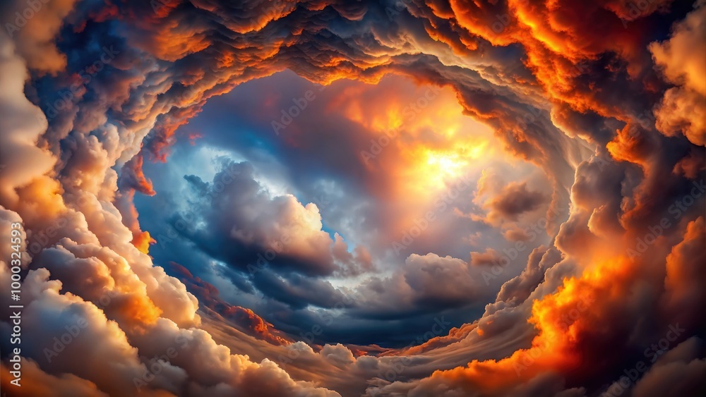 Viewa Inclouds Fluffy Tunnel Storm Clouds in the Skyline: Majestic Cloud Formations ...