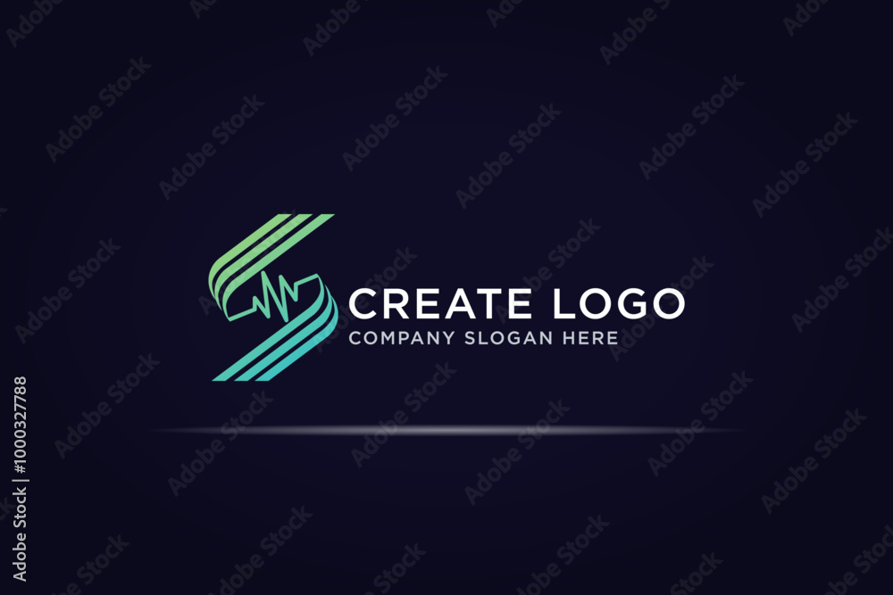 abstract digital letter s pulse logo abstract digital letter s pulse logo