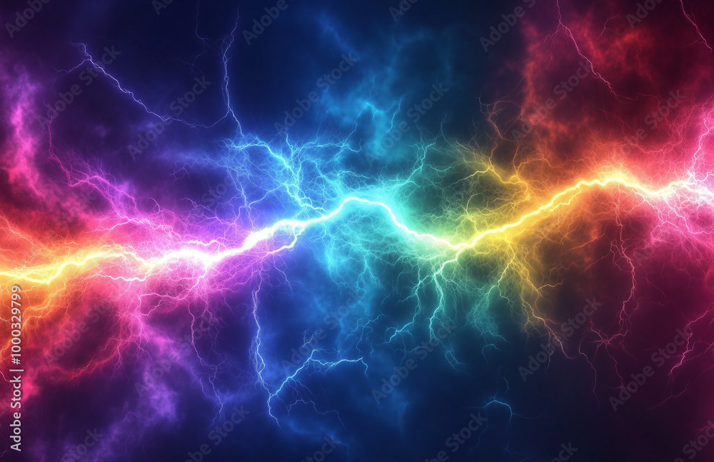 Abstract rainbow lightning background Abstract rainbow lightning background