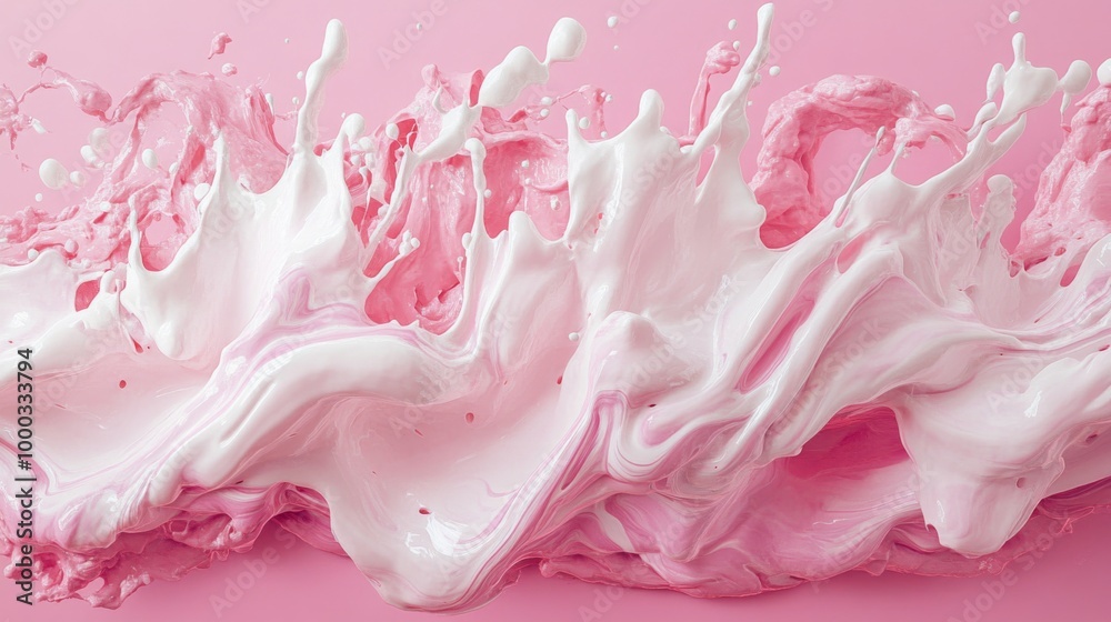Abstract Pink and White Paint Splash Abstract Pink and White Paint Splash