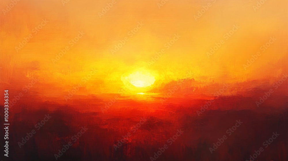 Sunset Serenity Over Abstract Landscape Sunset Serenity Over Abstract Landscape
