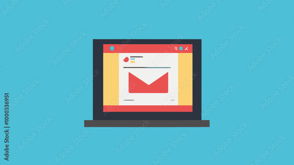Flat Style Design of Email on Laptop Screen for Digital Communication and Online Business Marketing Flat Style Design of Email on Laptop Screen for Digital Communication and Online Business Marketing