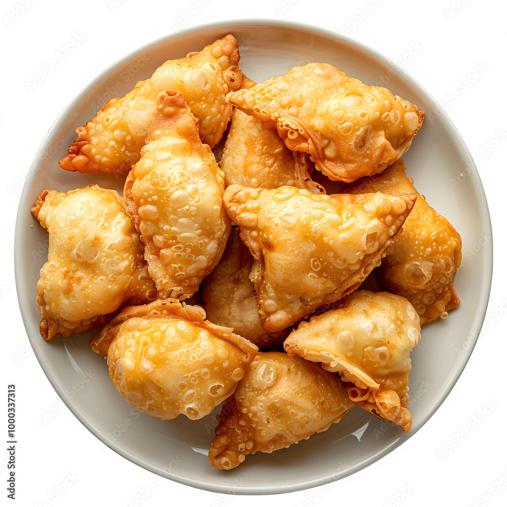 Delicious fried dumplings on a platter, crispy and golden, perfect for food projects Delicious fried dumplings on a platter, crispy and golden, perfect for food projects
