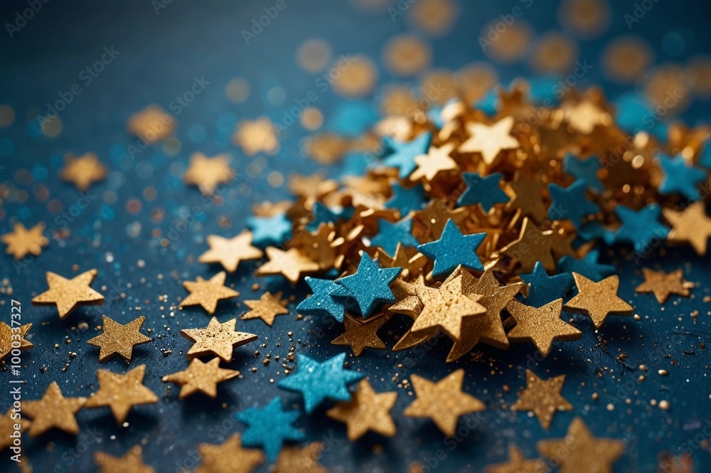 golden and blue stars on blue background golden and blue stars on blue background