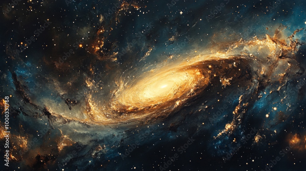 Fototapeta premium Spiral Galaxy with Luminous Core