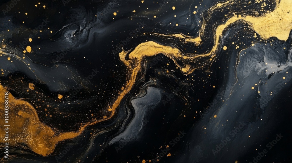 Abstract Gold and Black Marble Texture Abstract Gold and Black Marble Texture