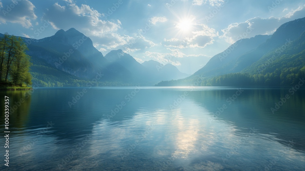 Serene Mountain Lake at Sunrise Serene Mountain Lake at Sunrise
