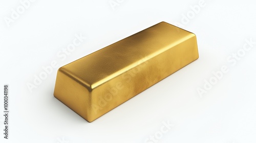 Shiny gold bar isolated on white background.