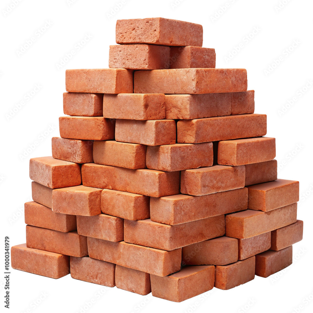 Red Bricks Piled for Construction Work Red Bricks Piled for Construction Work