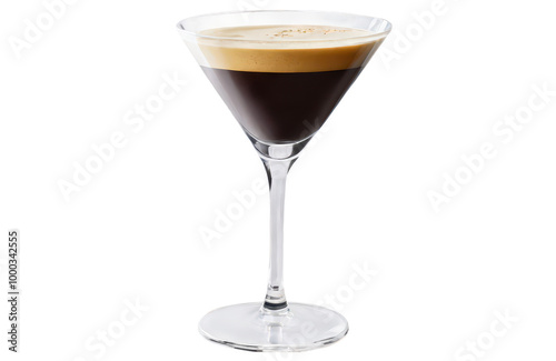 Espresso Martini Cocktail in a Glass on transparent background