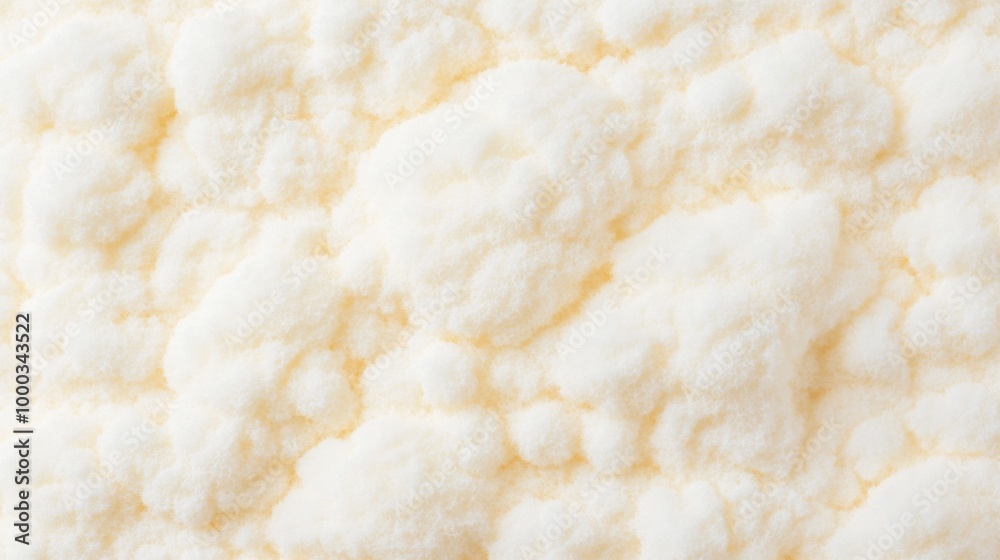 A soft and fluffy cream-colored powder texture, resembling delicate cotton or snow, with smooth and even surface distribution. A soft and fluffy cream-colored powder texture, resembling delicate cotton or snow, with smooth and even surface distribution.