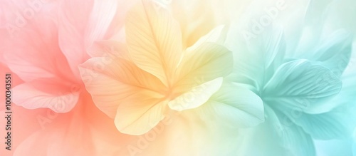 Colorful pastel backgrounds with soft gradients and abstract leave shapes