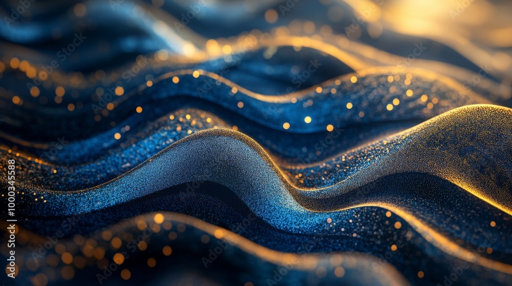 Abstract waves with shimmering lights Abstract waves with shimmering lights