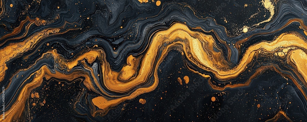 Luxurious Abstract Swirl in Black and Gold Tones Luxurious Abstract Swirl in Black and Gold Tones