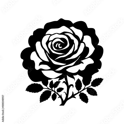 Wallpaper Mural Black Rose Silhouette vector design. Torontodigital.ca