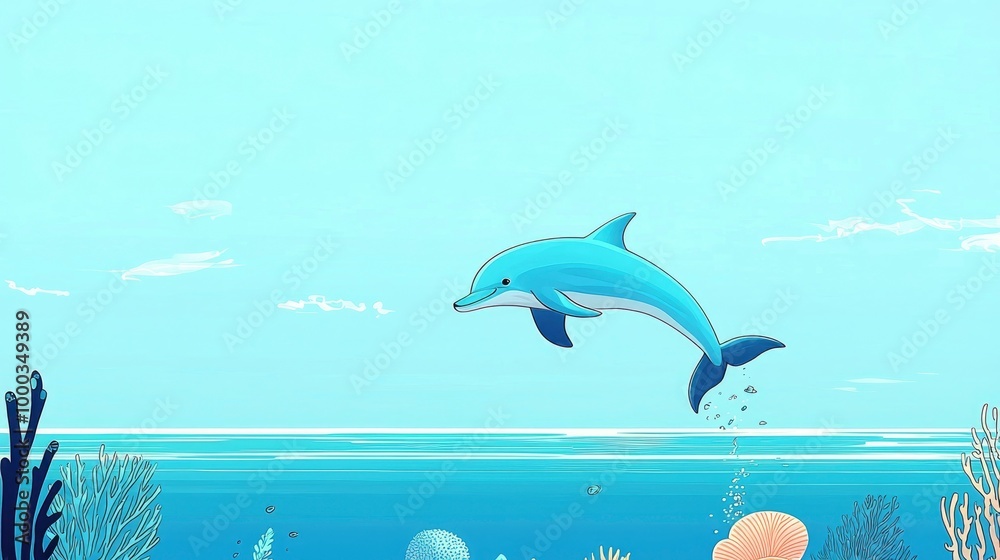 Obraz premium Spotted Dolphin Leaping Through Waves