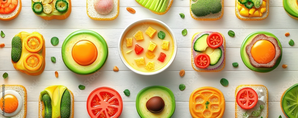 Colorful 3D Isometric Food Illustrations Colorful 3D Isometric Food Illustrations