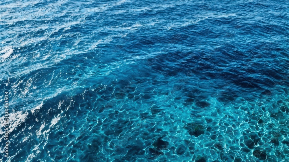 Fototapeta premium A serene view of clear blue ocean water, showcasing natural beauty and tranquility.