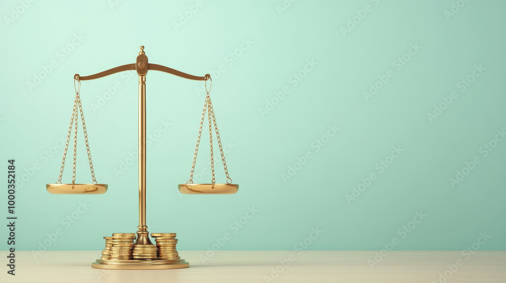 A brass scale against a mint green background, symbolizing justice and fairness in legal matters and decision-making. A brass scale against a mint green background, symbolizing justice and fairness in legal matters and decision-making.