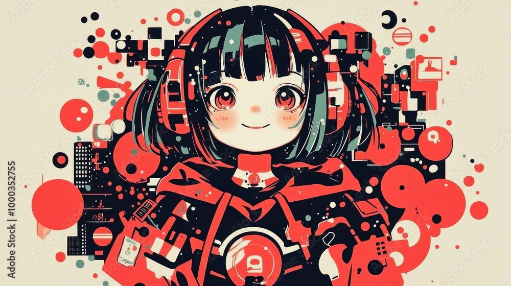 Cute Robot Character Standing in the Rain Cute Robot Character Standing in the Rain
